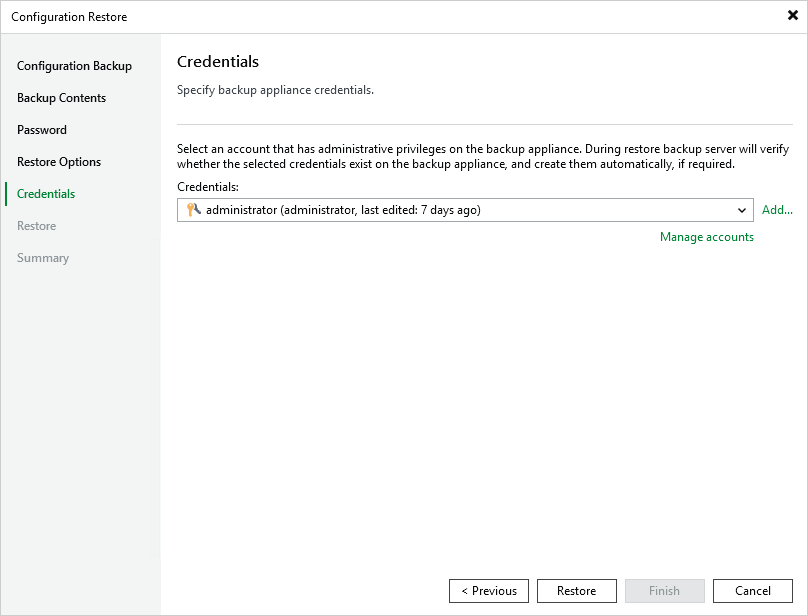 Step 6. Specify User Credentials