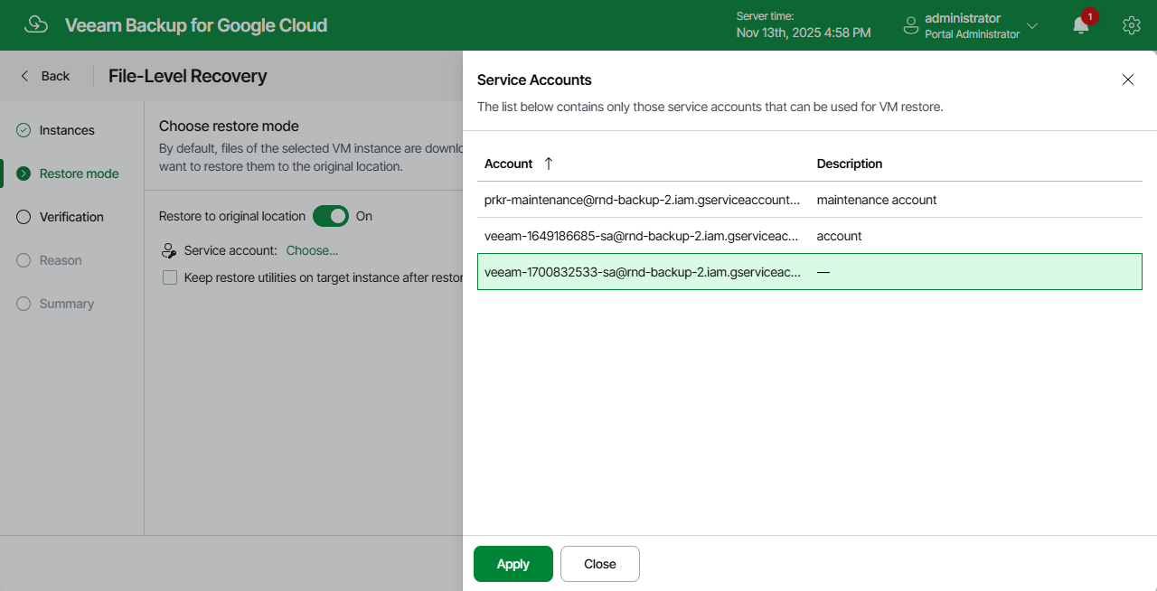 Restoring VM Files and Folders
