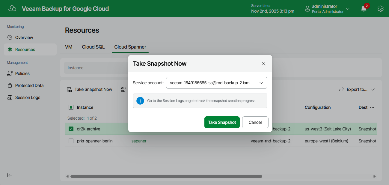 Creating Snapshot Manually