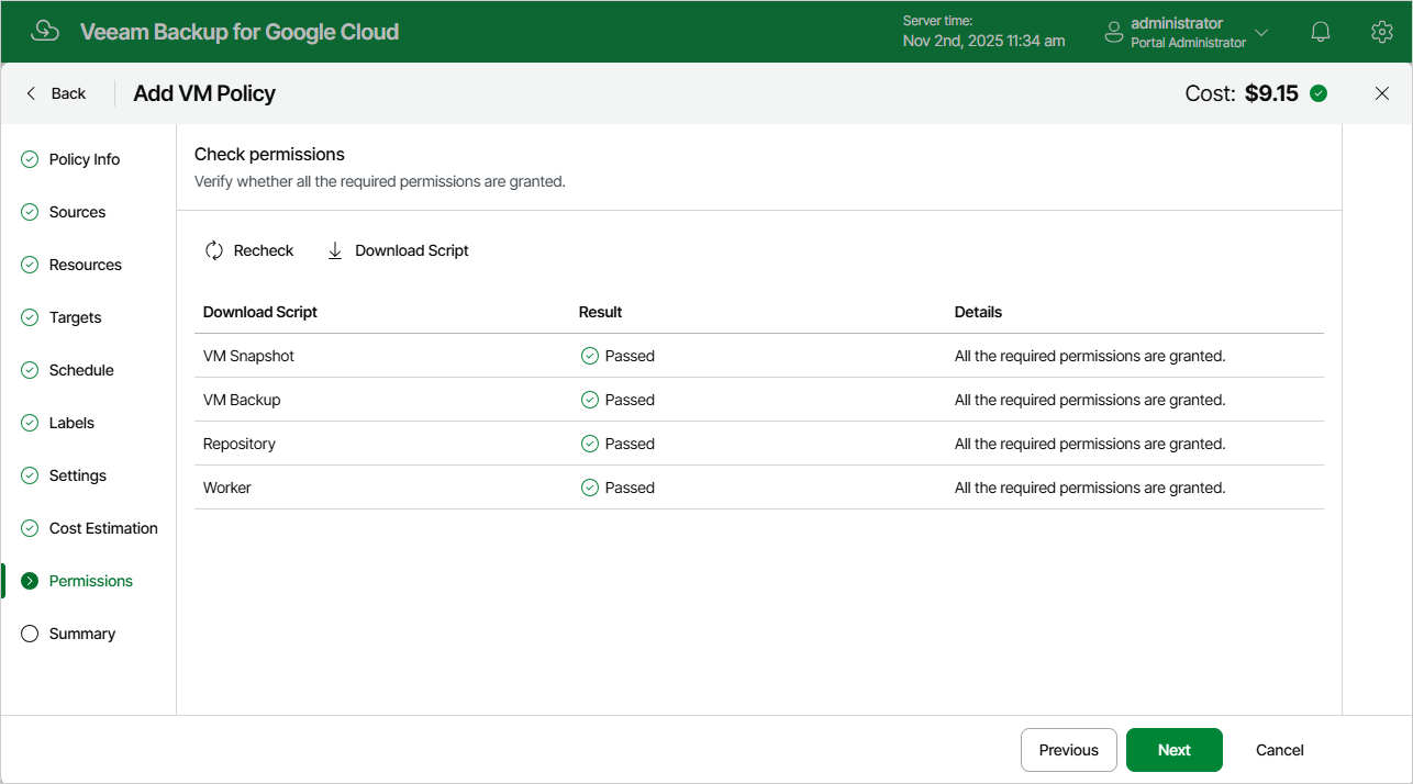 Adding Backup Policy