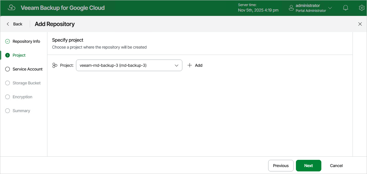 Adding Backup Repository