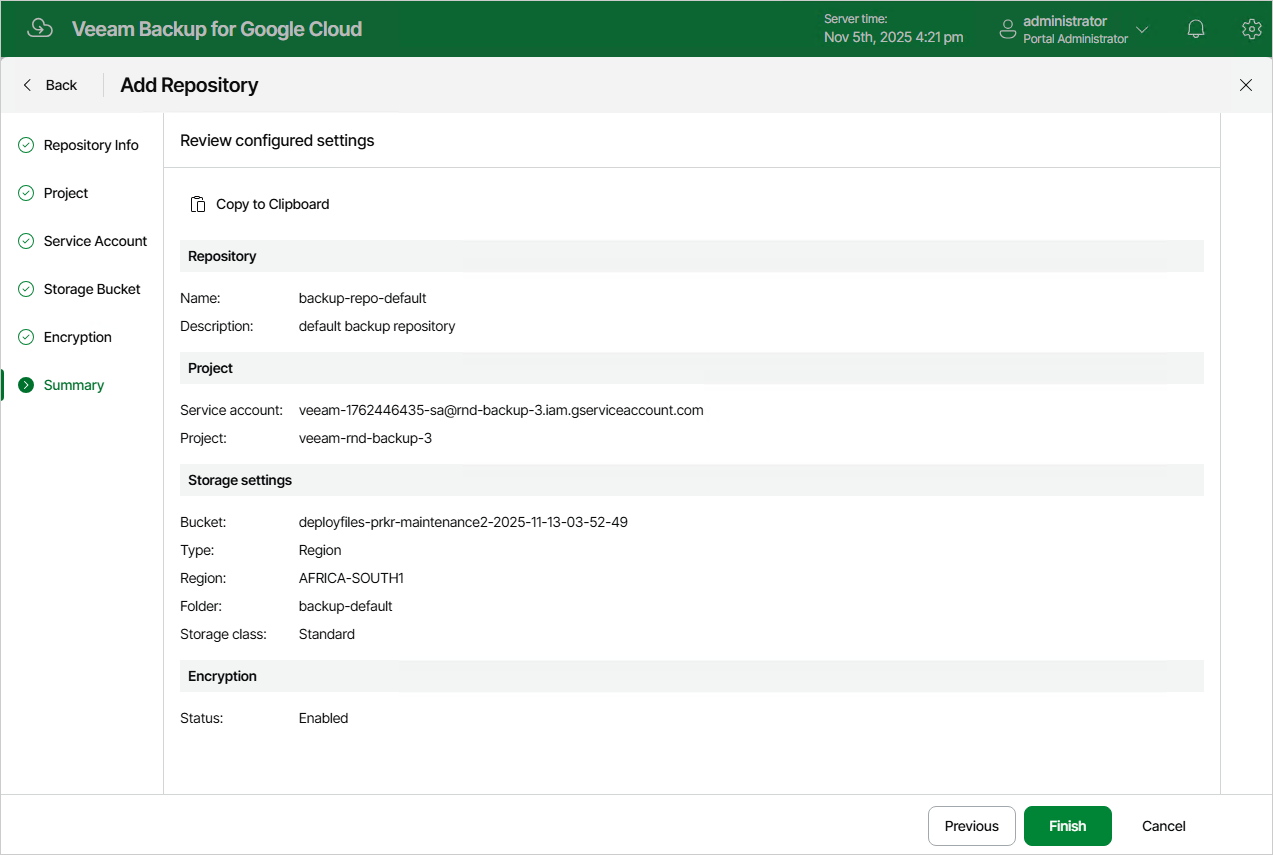 Adding Backup Repository