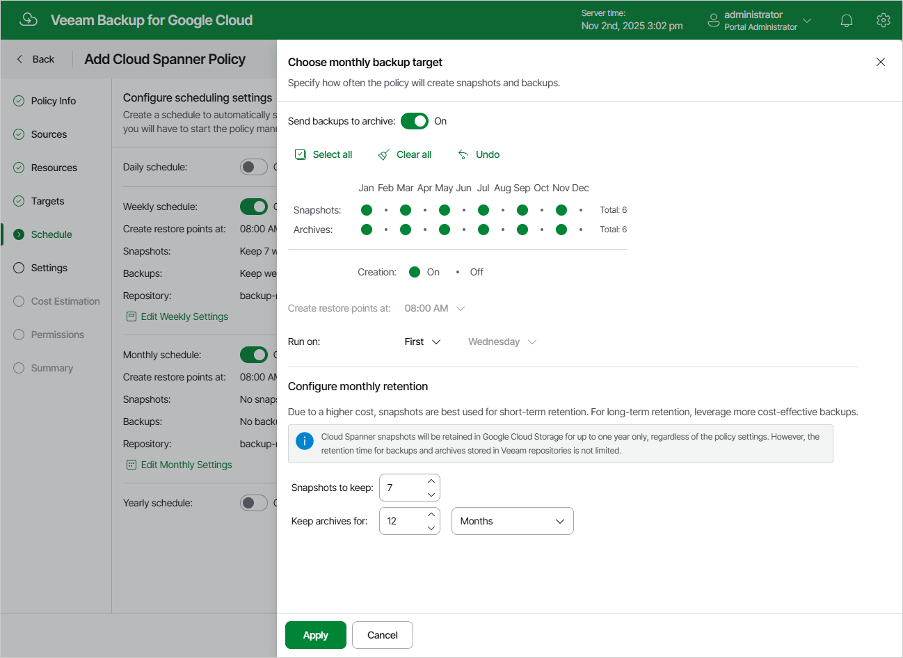 Enabling Backup Archiving
