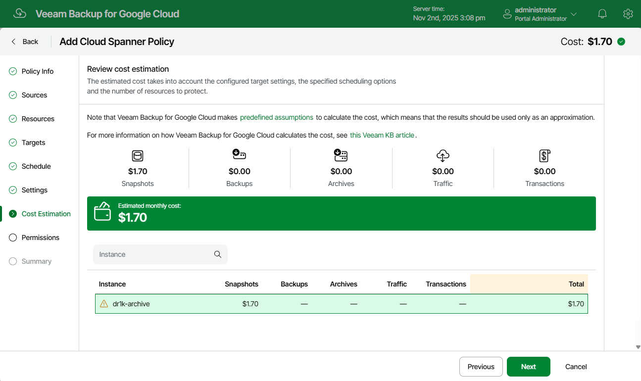 Adding Backup Policy