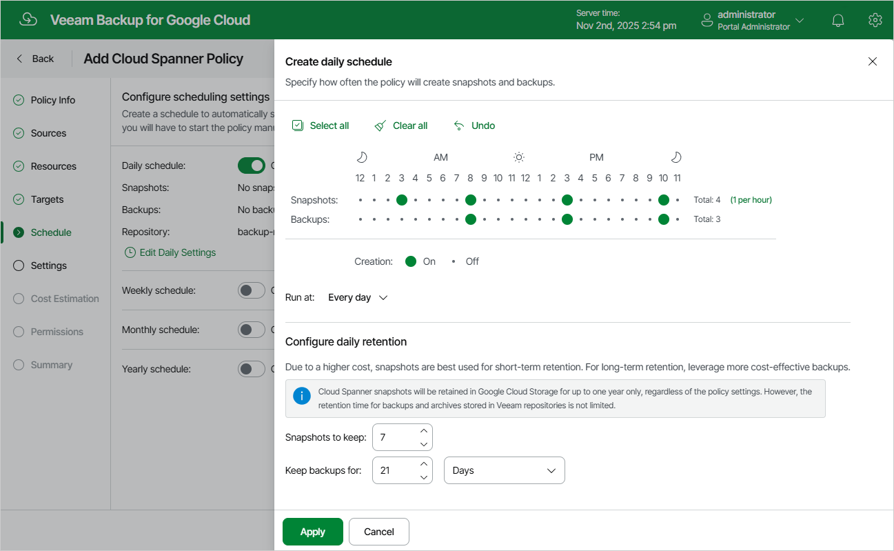 Adding Backup Policy