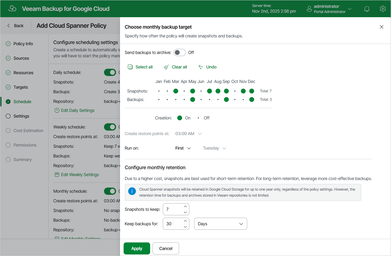 Adding Backup Policy