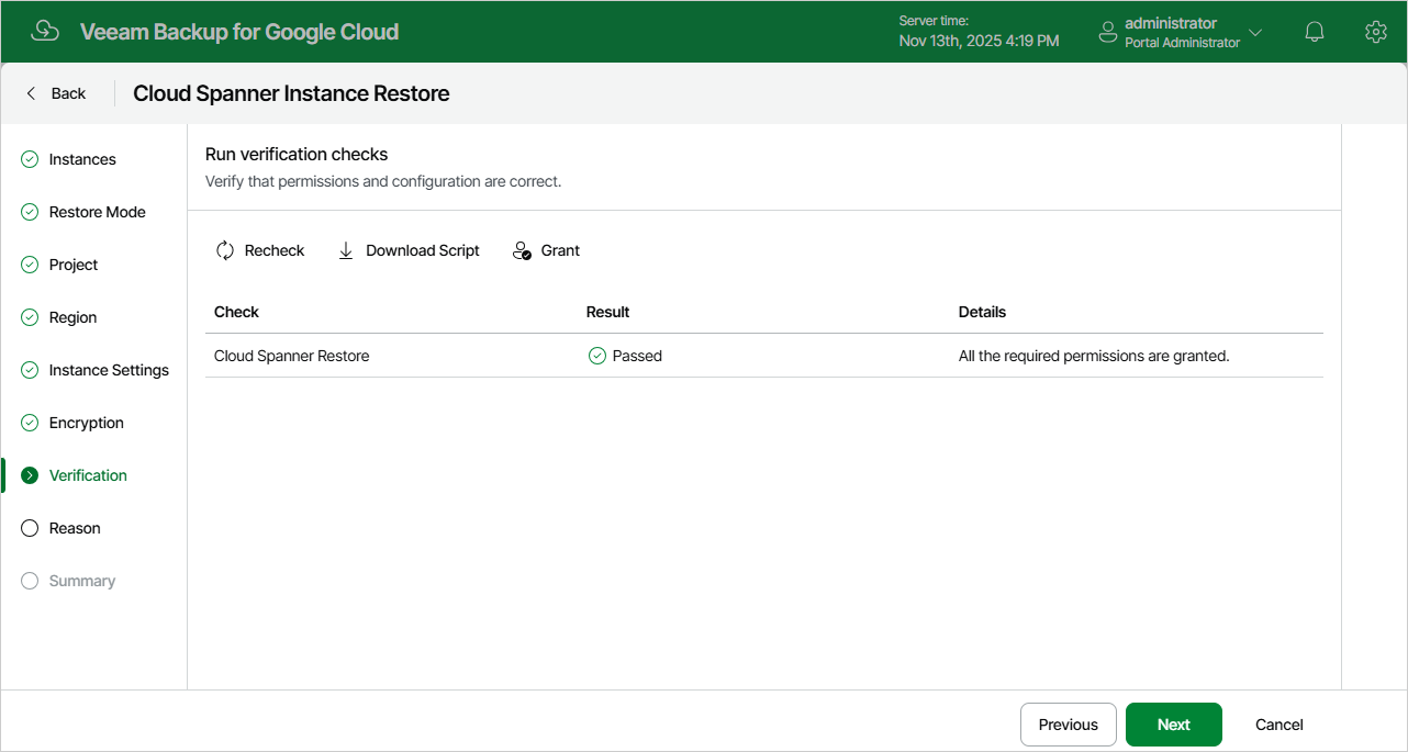 Restoring Cloud SQL Instance