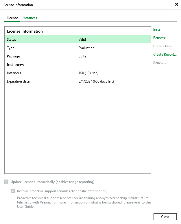 View license details