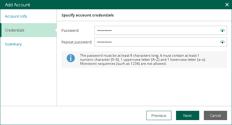 Step 3. Specify Password