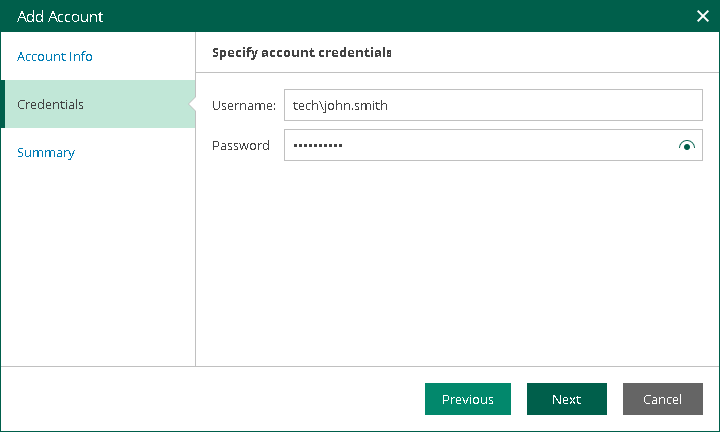 Step 3. Provide Credentials
