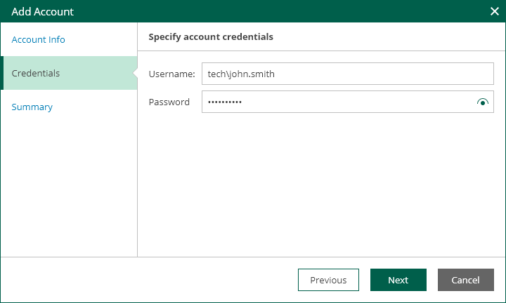 Step 3. Provide Credentials