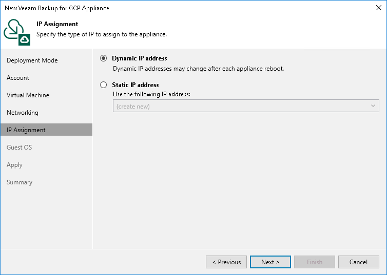 Step 6. Specify GCP IP Settings