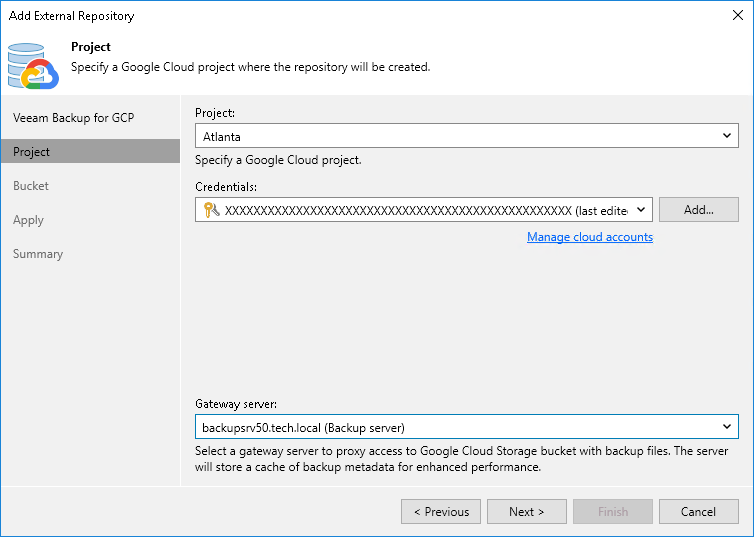 Step 3. Specify GCP Project Settings