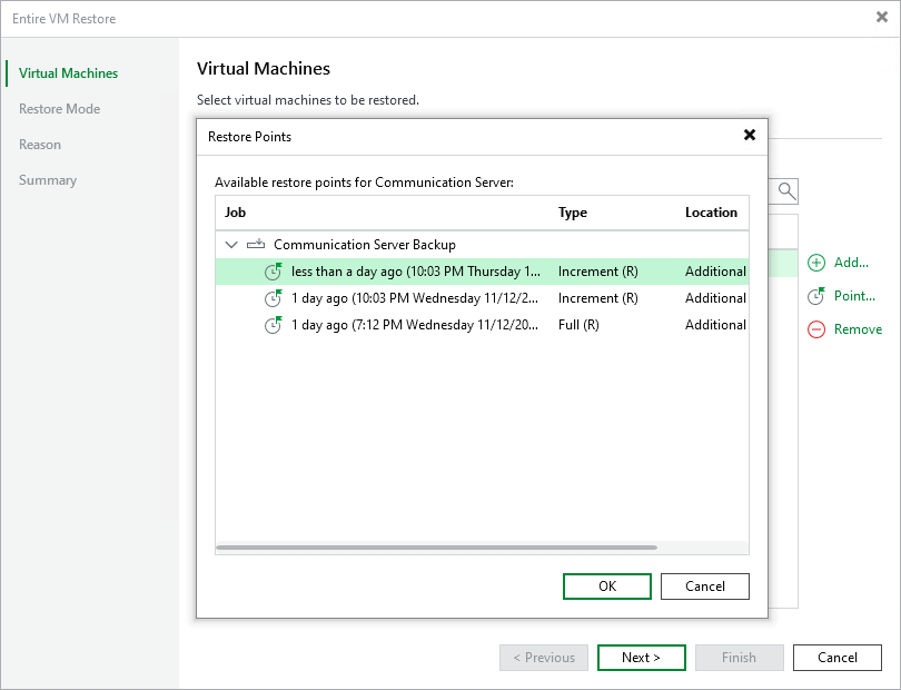 Step 2. Select Restore Point