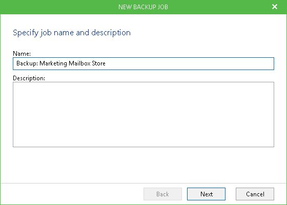 Creating a Backup Job