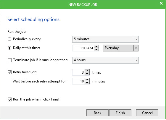 Creating a Backup Job