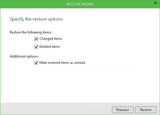 Restoring Folders and Items