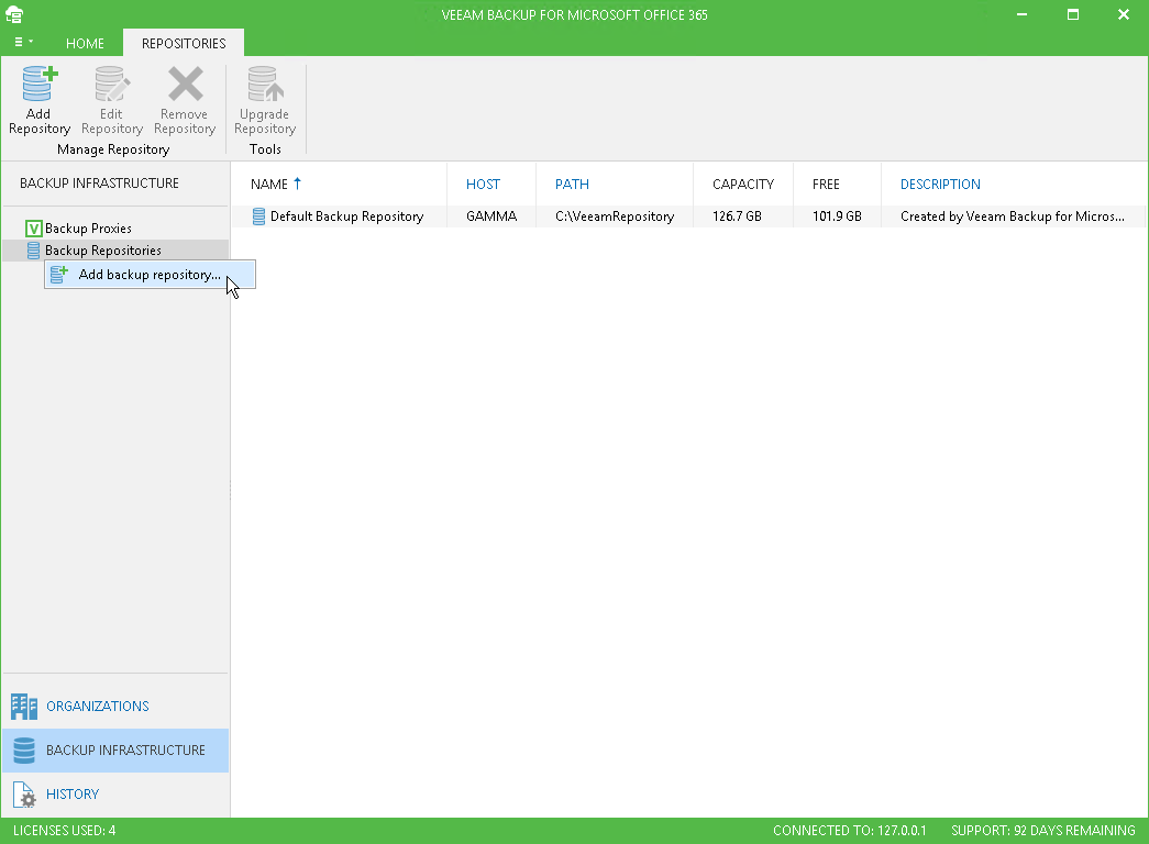 Adding Backup Repository