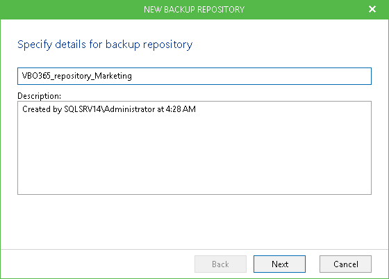 Adding Backup Repository