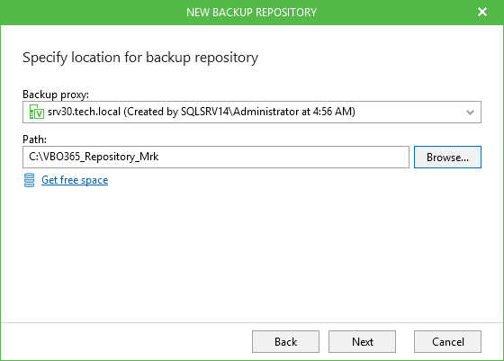 Adding Backup Repository
