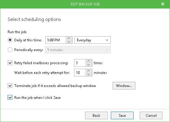 Step 4. Specifying Scheduling Options