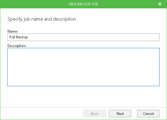 Step 1. Specifying Job Name and Description