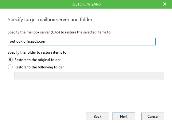 Restoring Single Mailbox