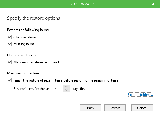 Step 3. Select Restore Options