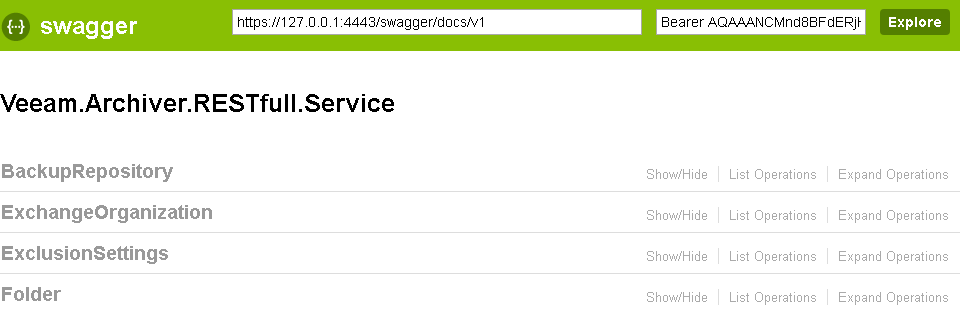 Evaluation with Swagger UI