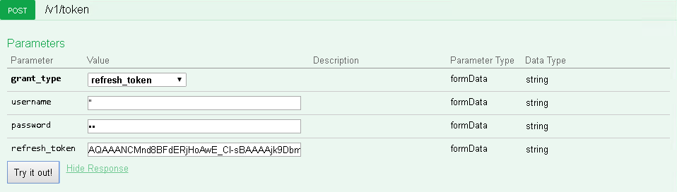 Evaluation with Swagger UI