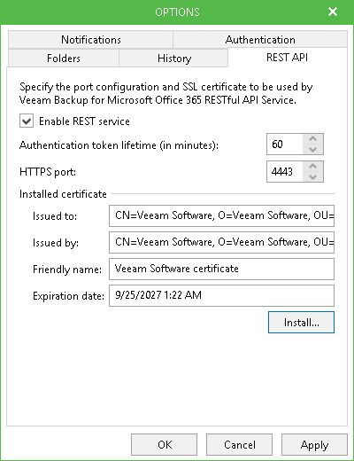 Enabling RESTful API Service