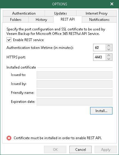 Enabling RESTful API Service