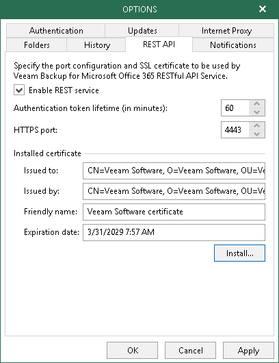 Enabling RESTful API Service