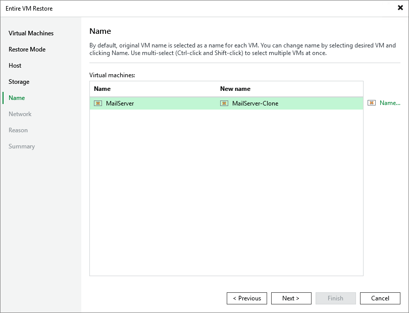 Step 6. Specify VM Name