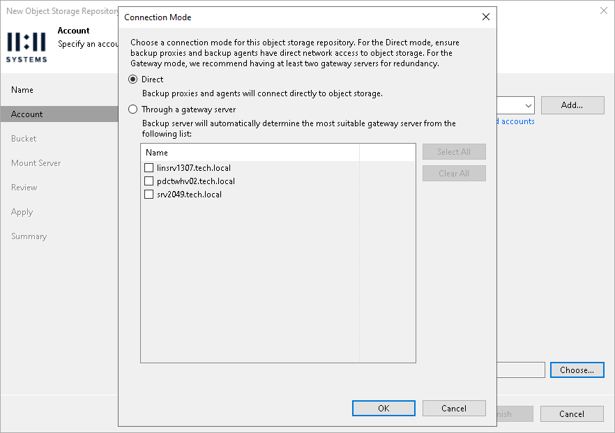 Step 3. Specify Object Storage Account