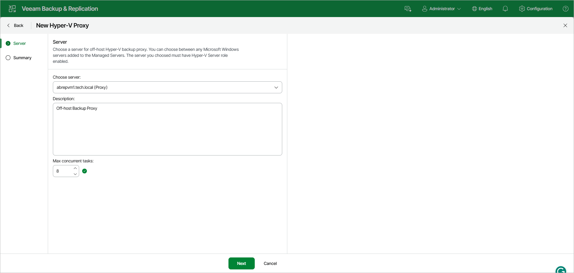 Step 2. Choose Server