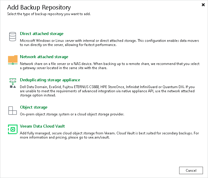Step 1. Launch New Backup Repository Wizard