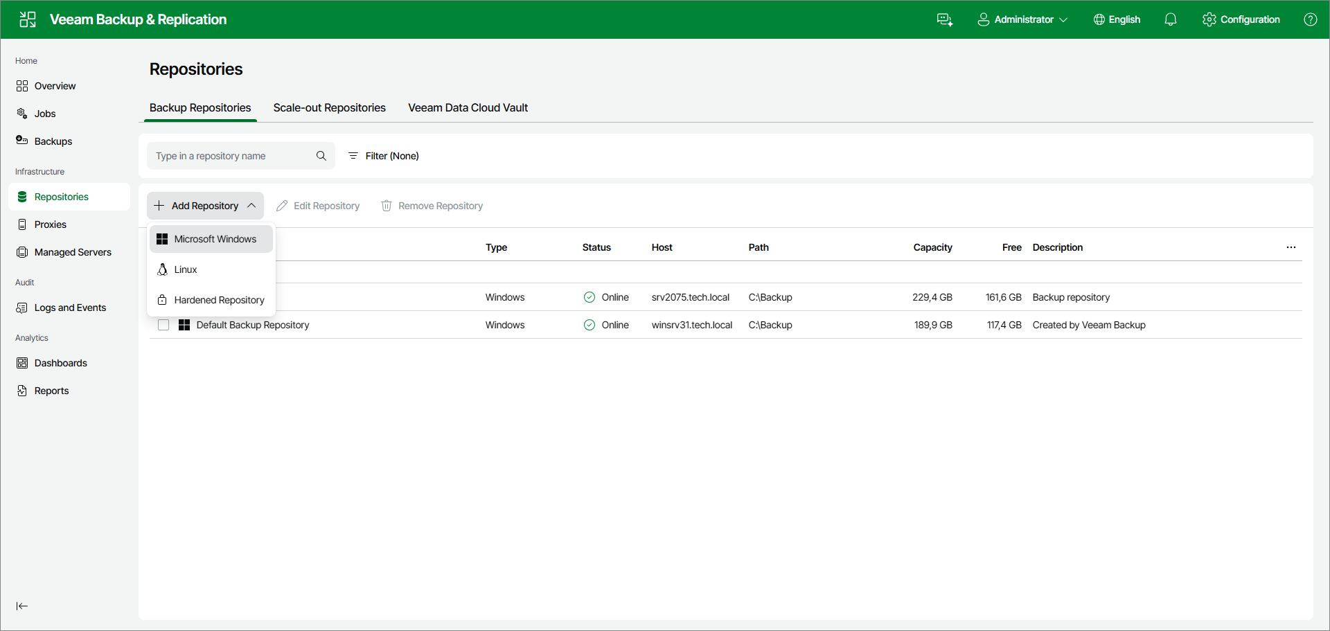 Step 1. Launch New Backup Repository Wizard