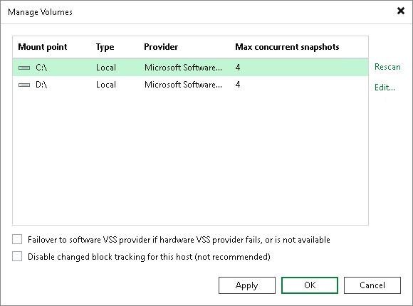 Step 7. Specify Settings for Connected Volumes