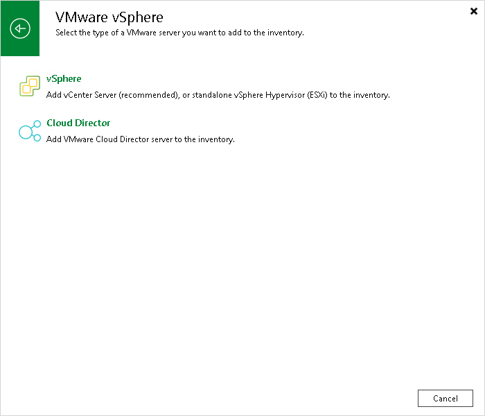Step 1. Launch New VMware Cloud Director Server Wizard