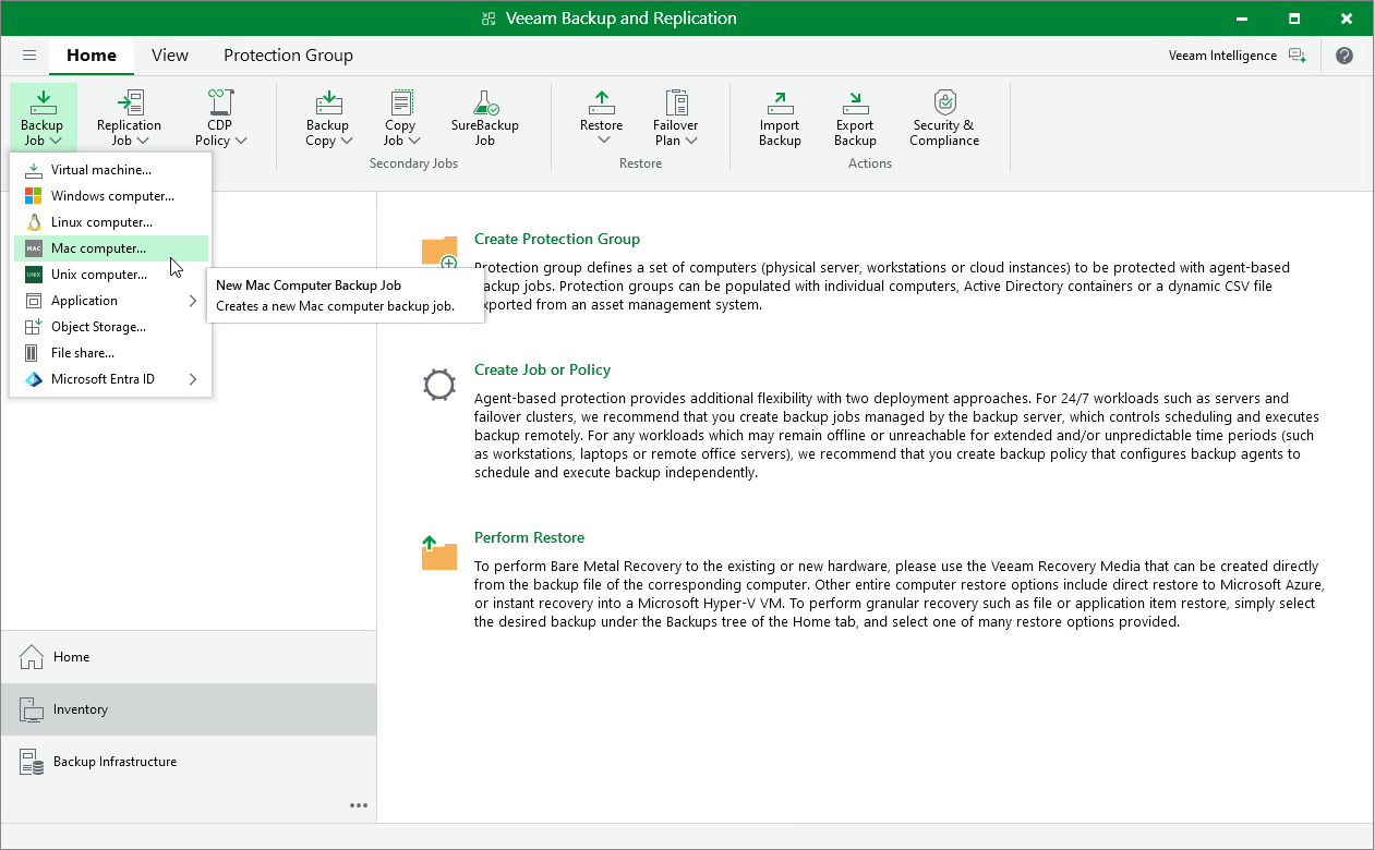 Launch New Backup Job Wizard