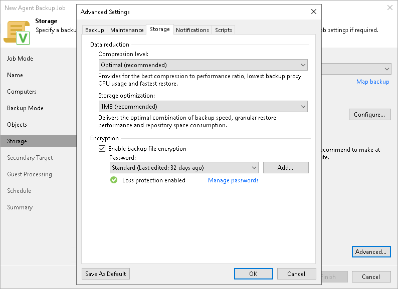 Storage Settings