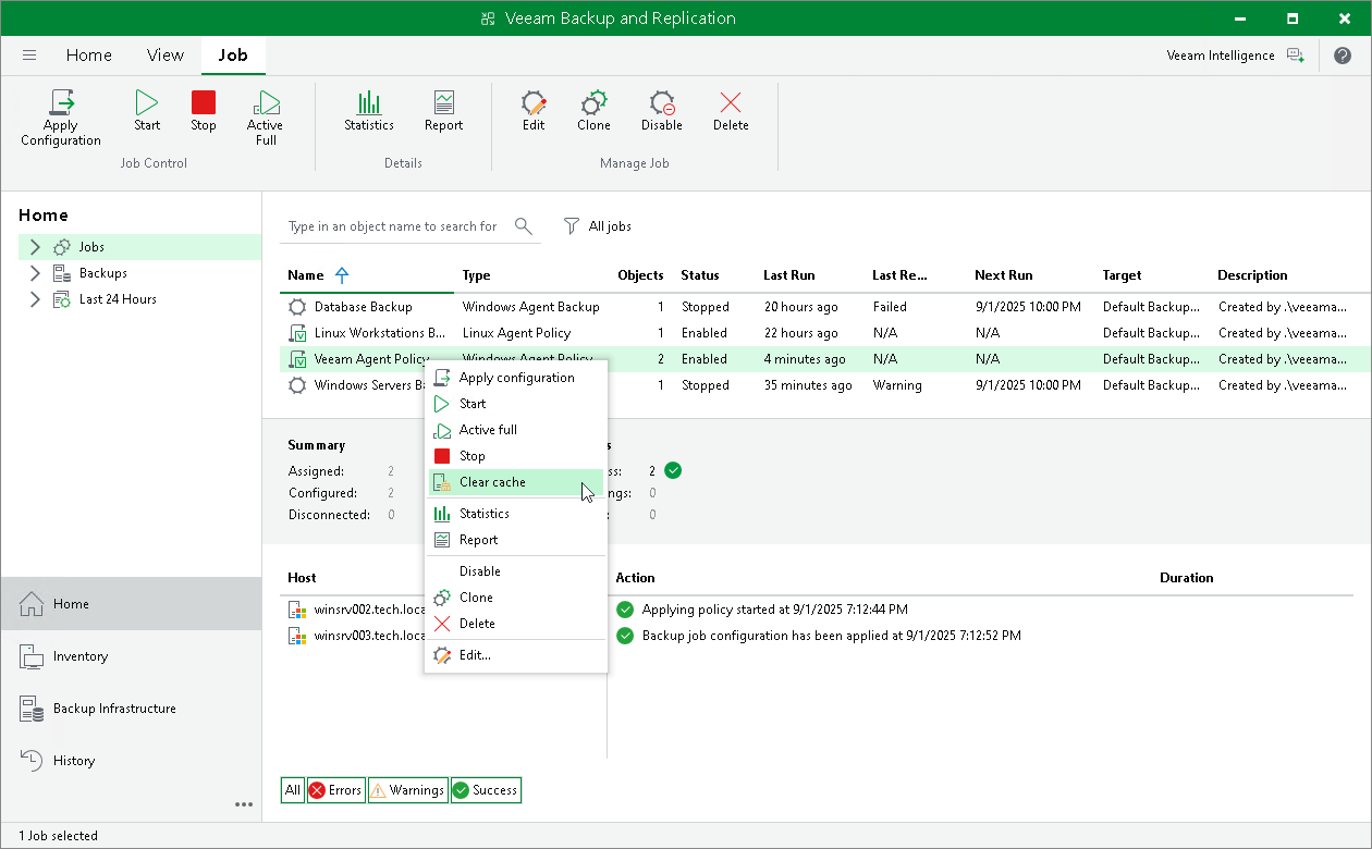 Clear Backup Cache