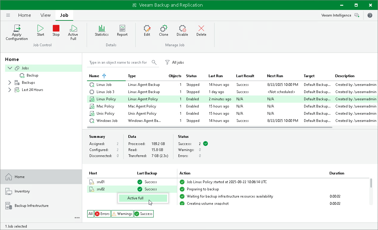 Perform Full Backup for Individual Computer