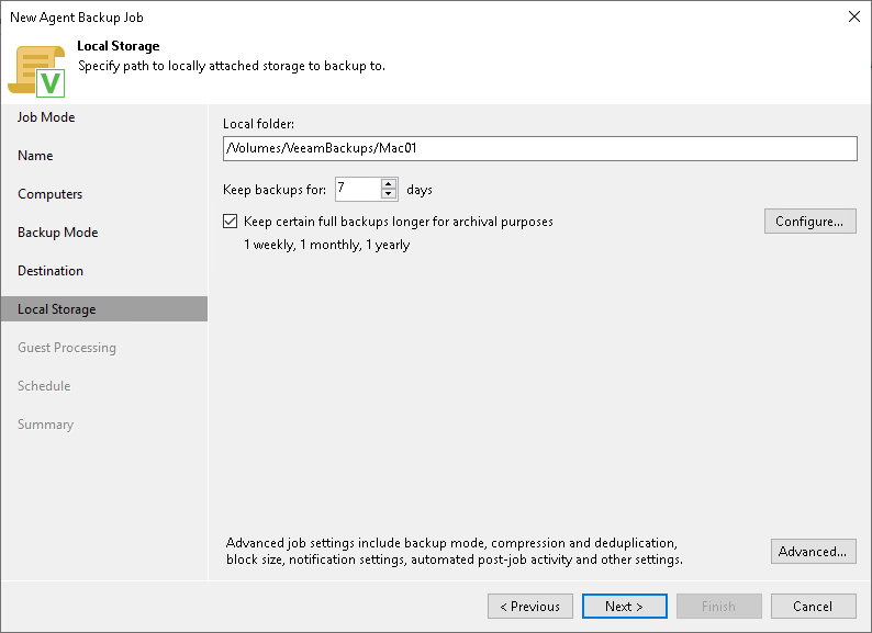 Local Storage Settings