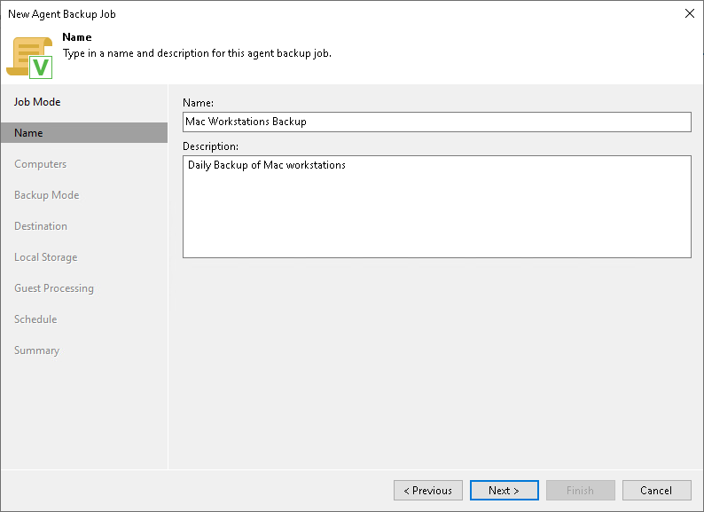 Step 3. Specify Job Name and Description