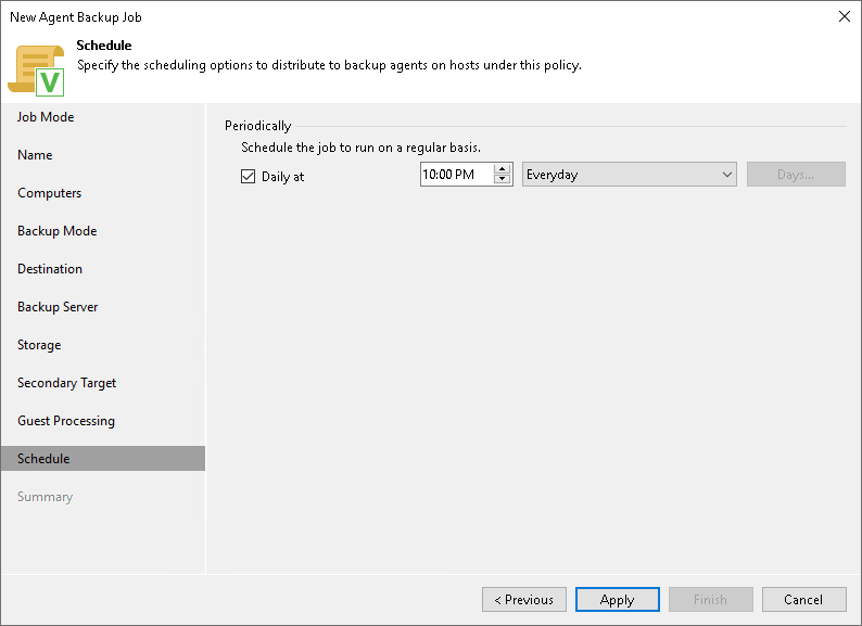 Scheduling Settings for Workstations