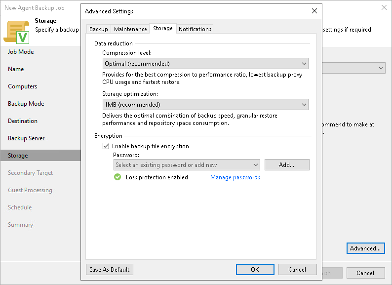Storage Settings