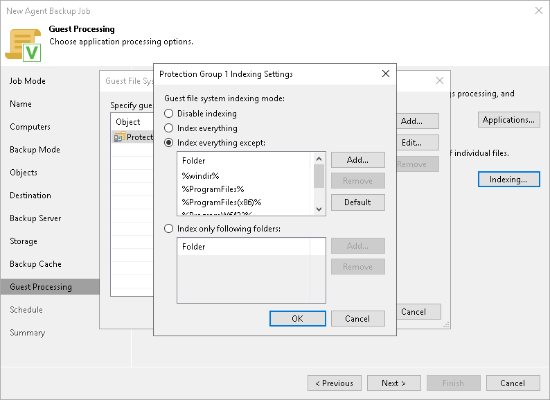 Specify Indexing Settings File Indexing