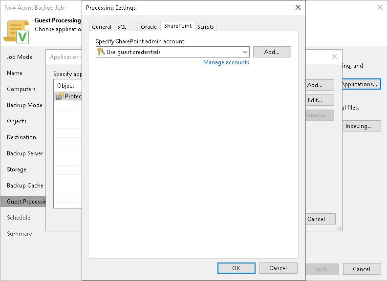 Specify Microsoft SharePoint Account Settings Microsoft SharePoint Account Settings